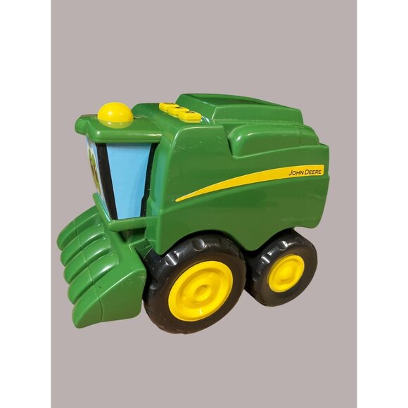 John Deere Green & Yellow Toy Combine Harvester With Rolling Wheels - Picture 4 of 11